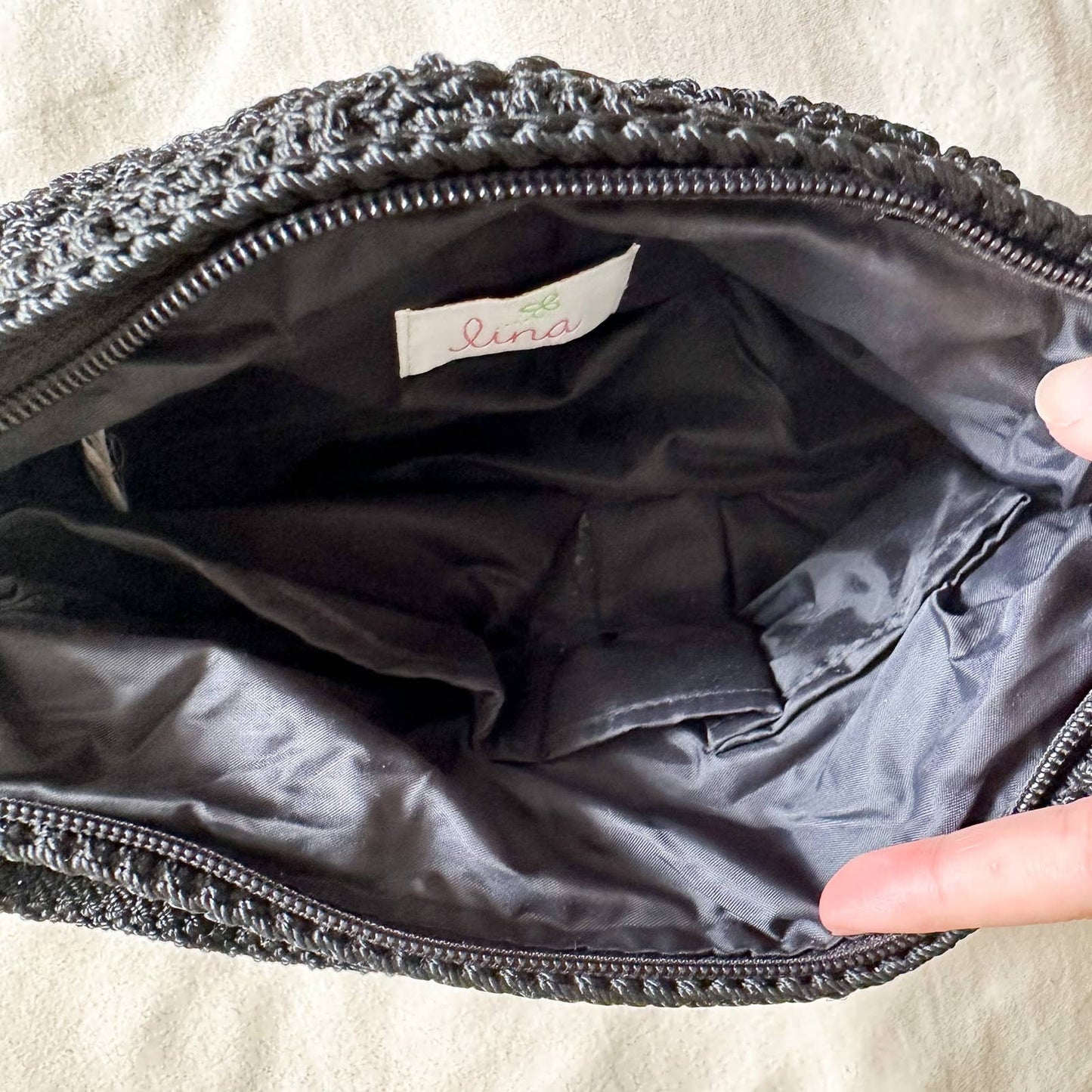 Black Woven Shoulder Bag
