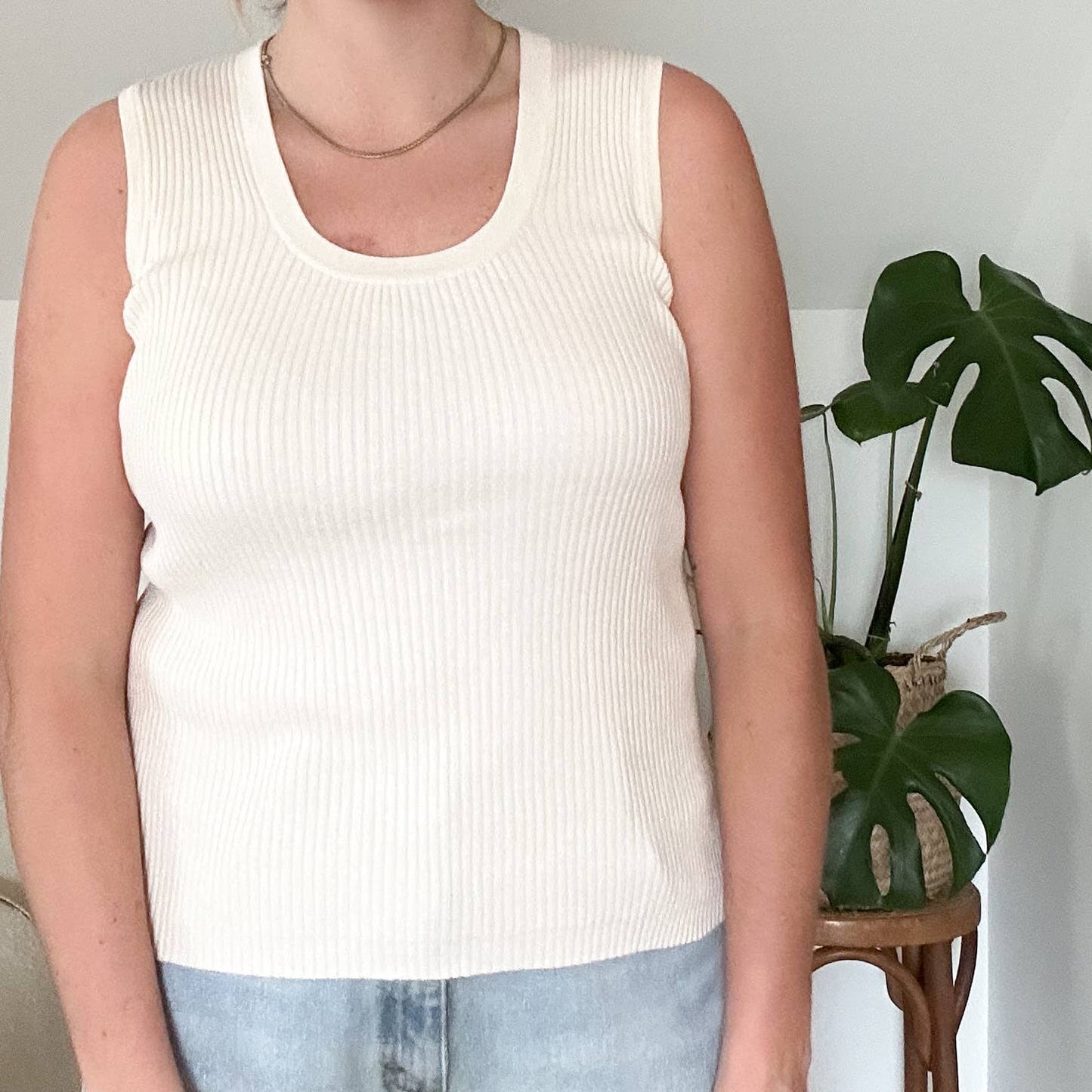 Cream Sweater Tank