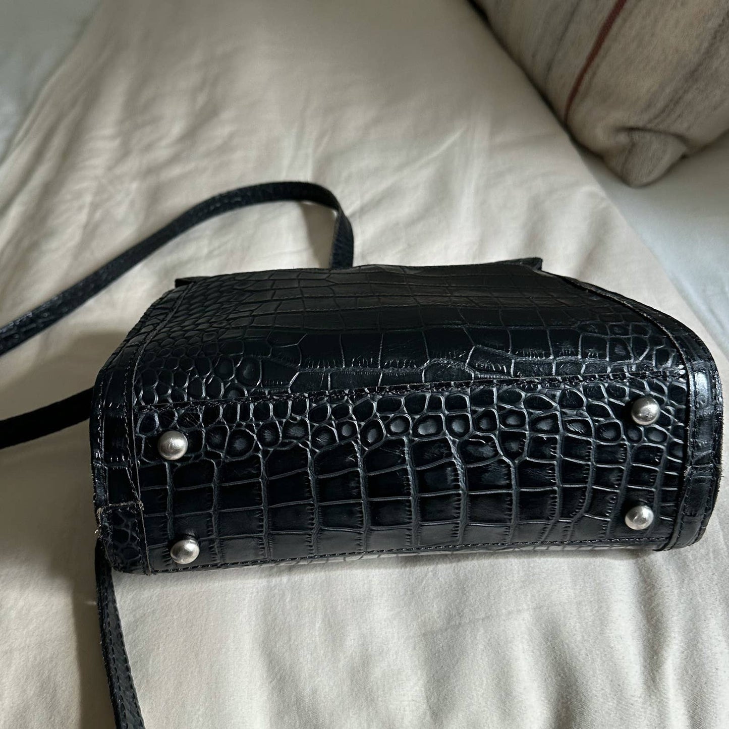 Vintage Faux Crocodile Crossbody