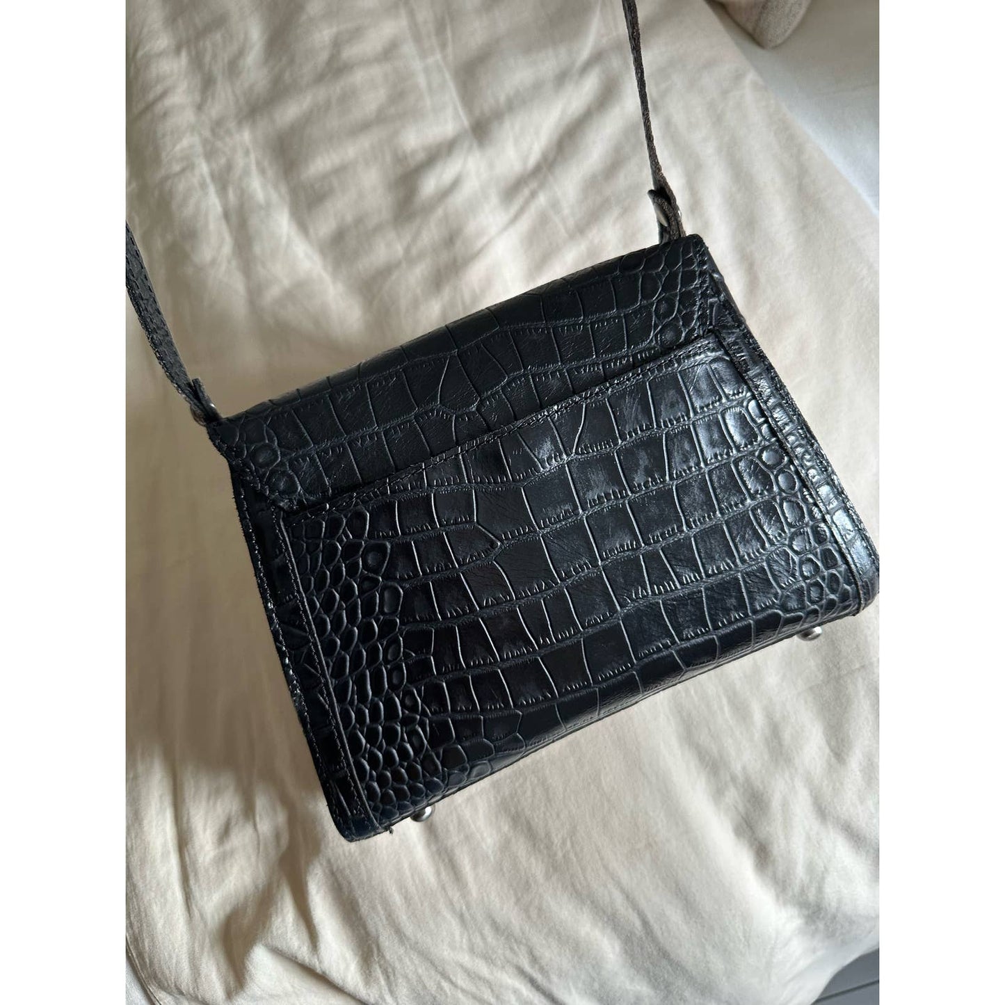 Vintage Faux Crocodile Crossbody