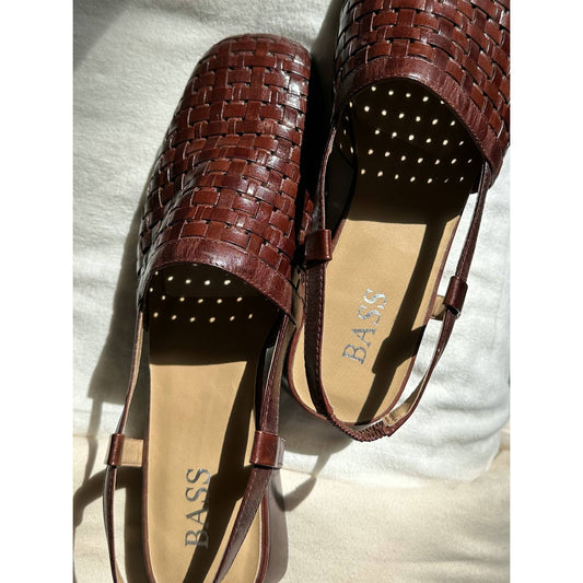 Vintage Leather Woven Bass Sandals