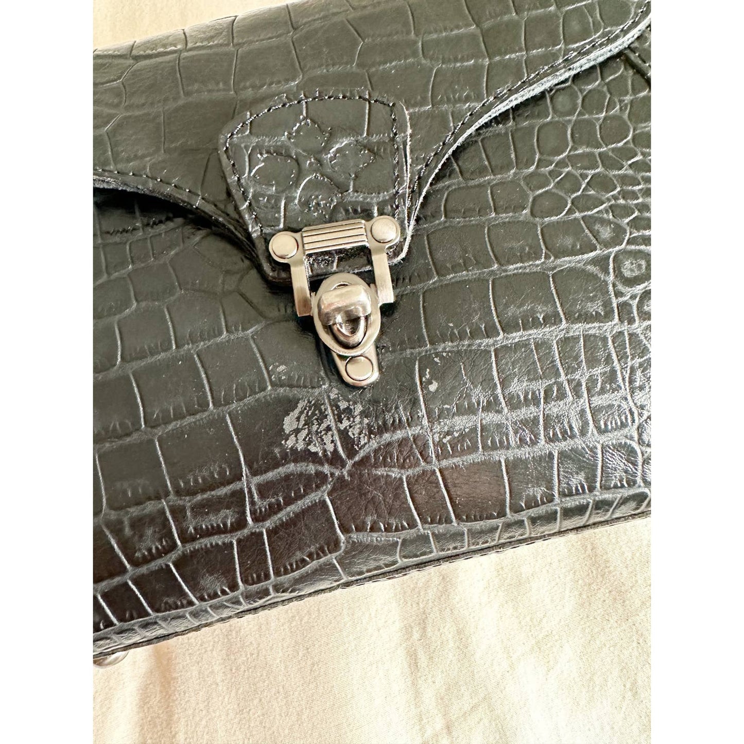 Vintage Faux Crocodile Crossbody