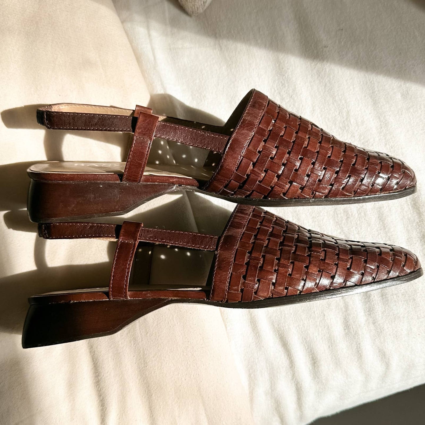 Vintage Leather Woven Bass Sandals