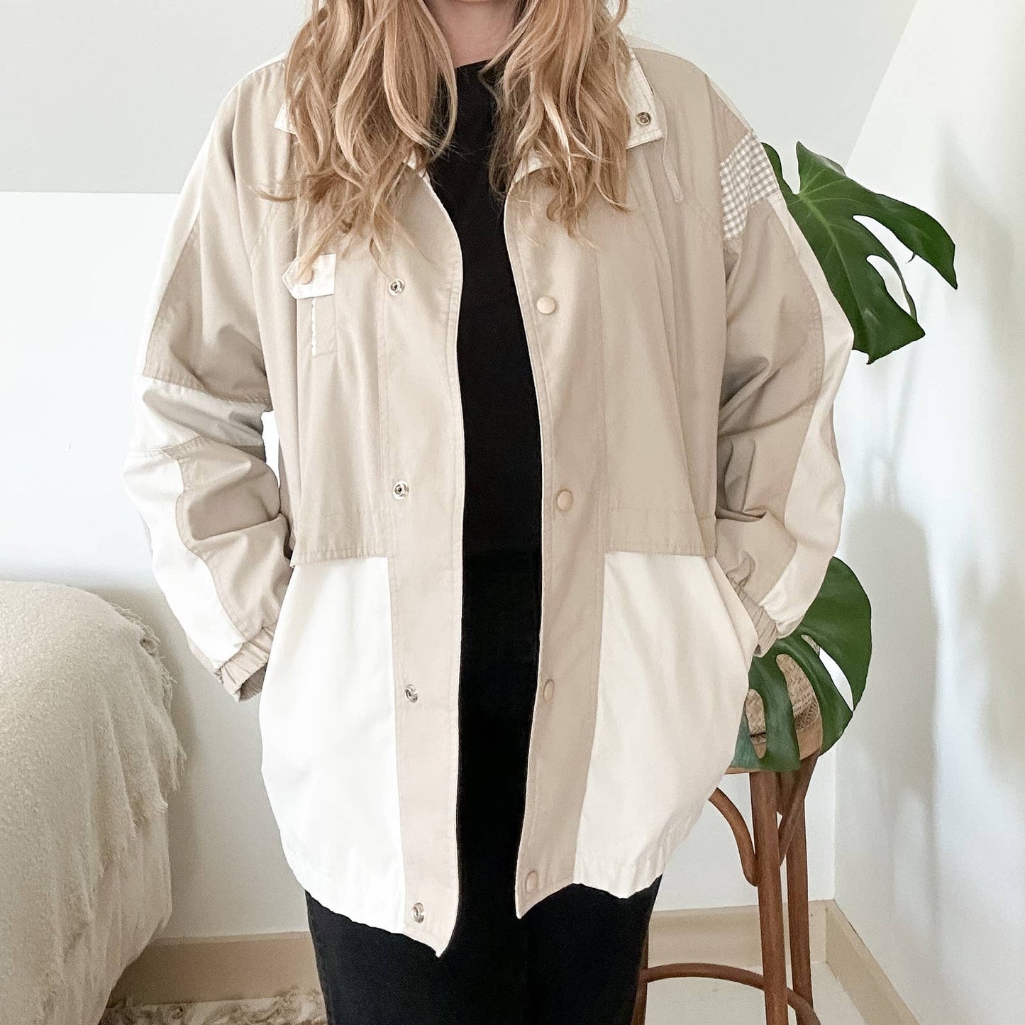 Vintage Izzi Plaid Beige Jacket