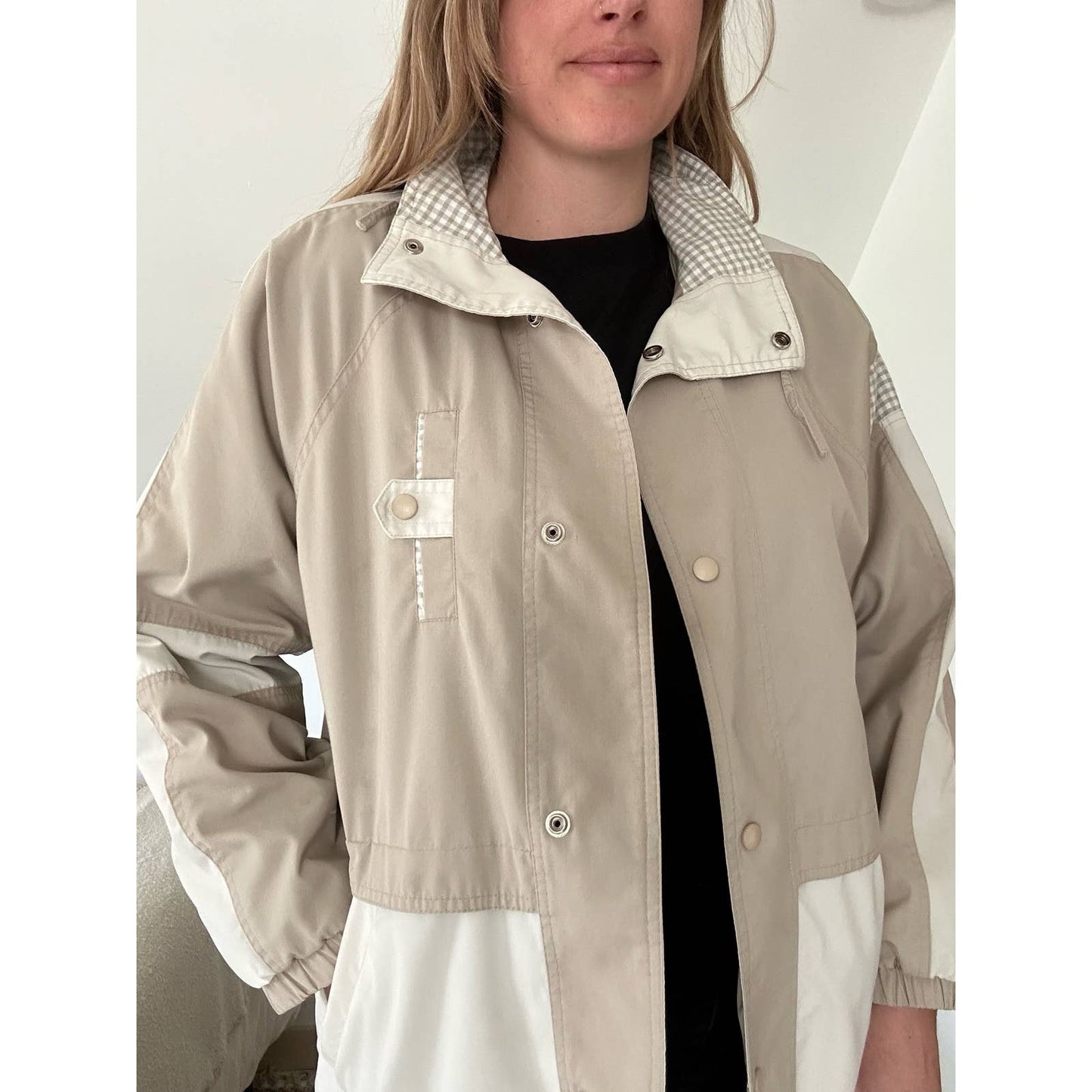 Vintage Izzi Plaid Beige Jacket