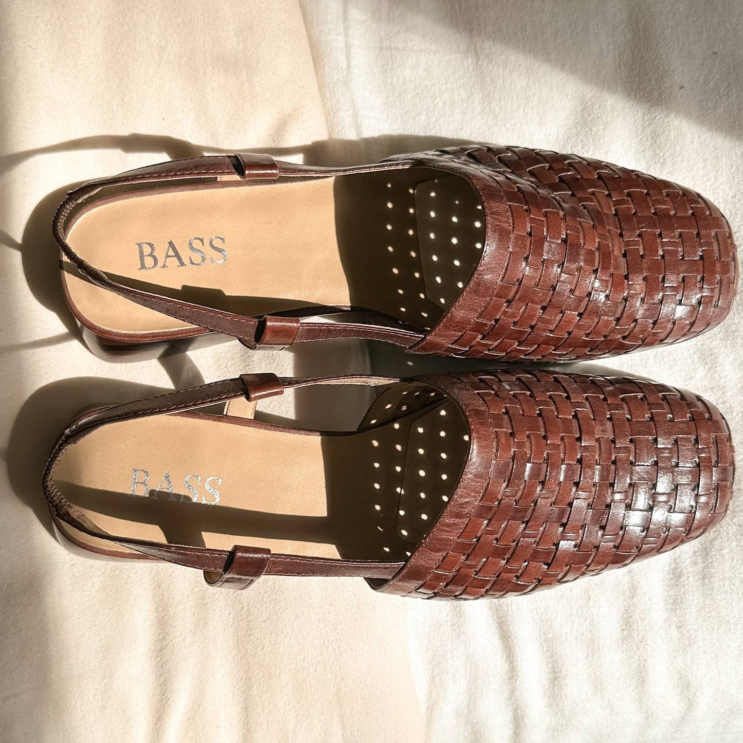 Vintage Leather Woven Bass Sandals