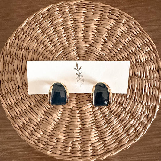 Vintage Navy Gold Studs