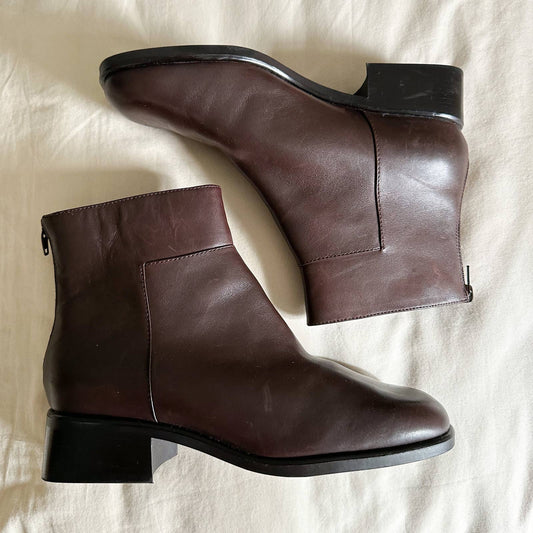 Vintage Brown Leather Ankle Boots