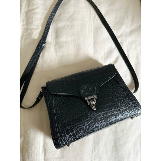 Vintage Faux Crocodile Crossbody